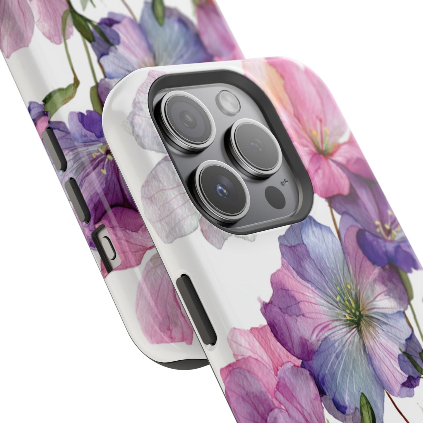 Floral Impact-Resistant Phone Case, Flower Phone Cover, Durable Floral Design Case, Gift for Her, Protective Phone Accessories