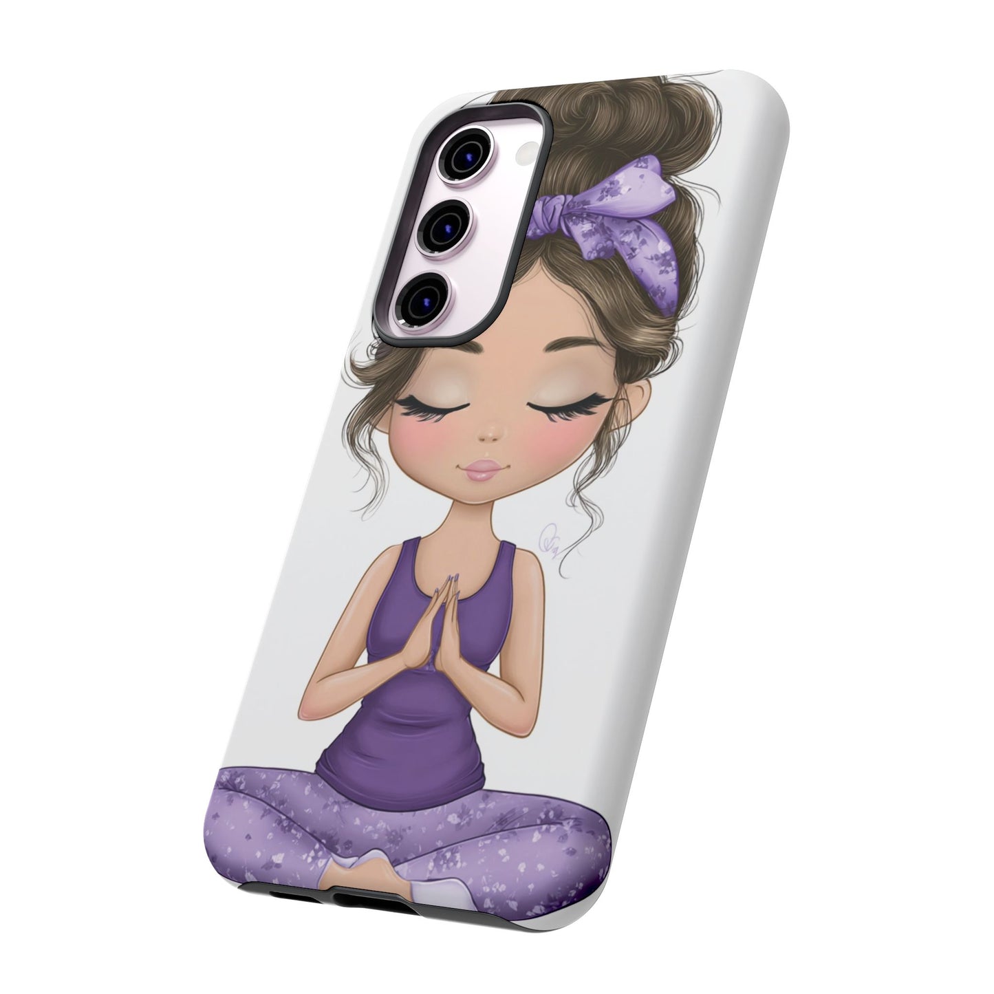 Yoga Phone Case for Mindfulness, Cute Girl Design, Gift for Yogis, Meditation Accessory, Stylish Phone Cover, Zen Vibe