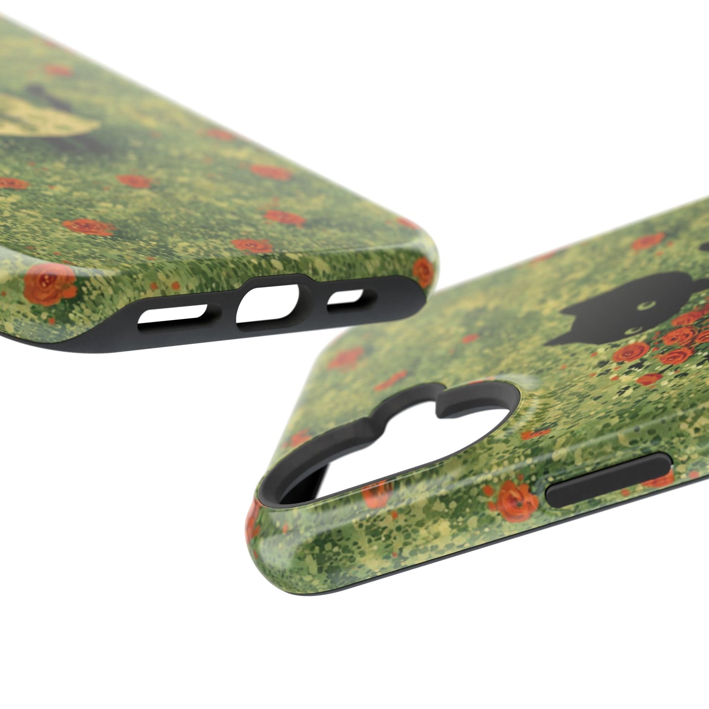 Cute Cat Floral Phone Case, Impact-Resistant Cases, Stylish Protection, Gift for Cat Lovers, Birthday Presents, Unique Accessories