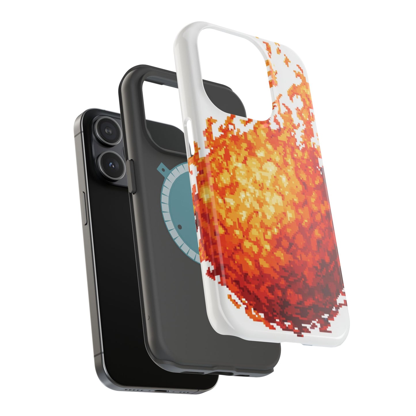 Impact-Resistant Phone Cases with Fiery Design, Protective Case, Unique Phone Cover, Gamer Gift, Trendy Accessibility