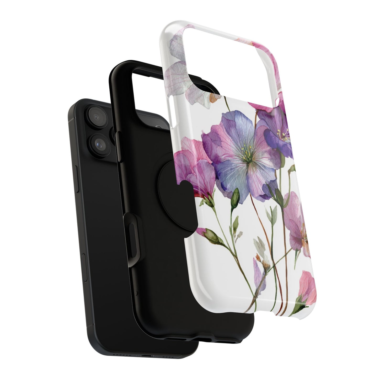 Floral Impact-Resistant Phone Case, Flower Phone Cover, Durable Floral Design Case, Gift for Her, Protective Phone Accessories