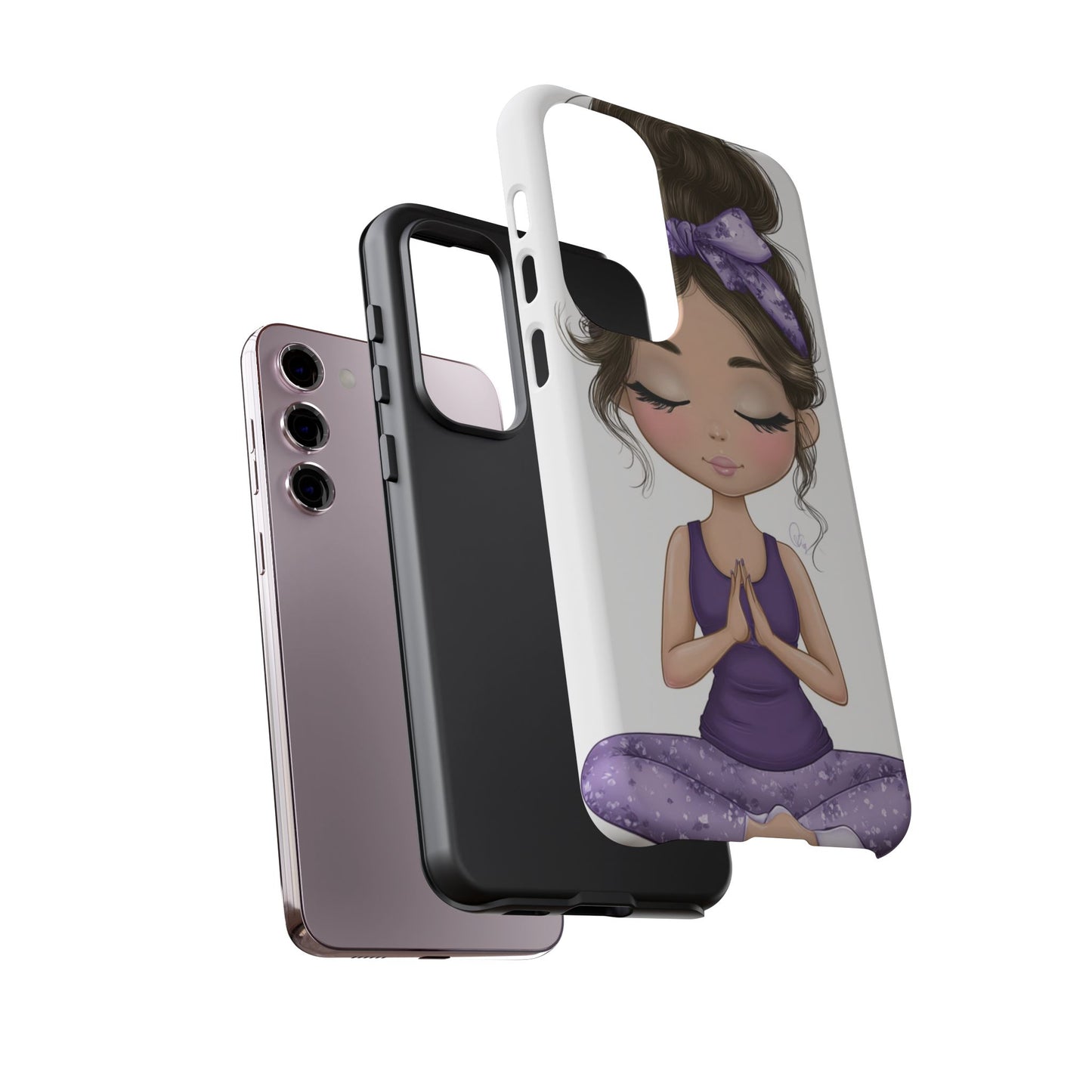 Yoga Phone Case for Mindfulness, Cute Girl Design, Gift for Yogis, Meditation Accessory, Stylish Phone Cover, Zen Vibe
