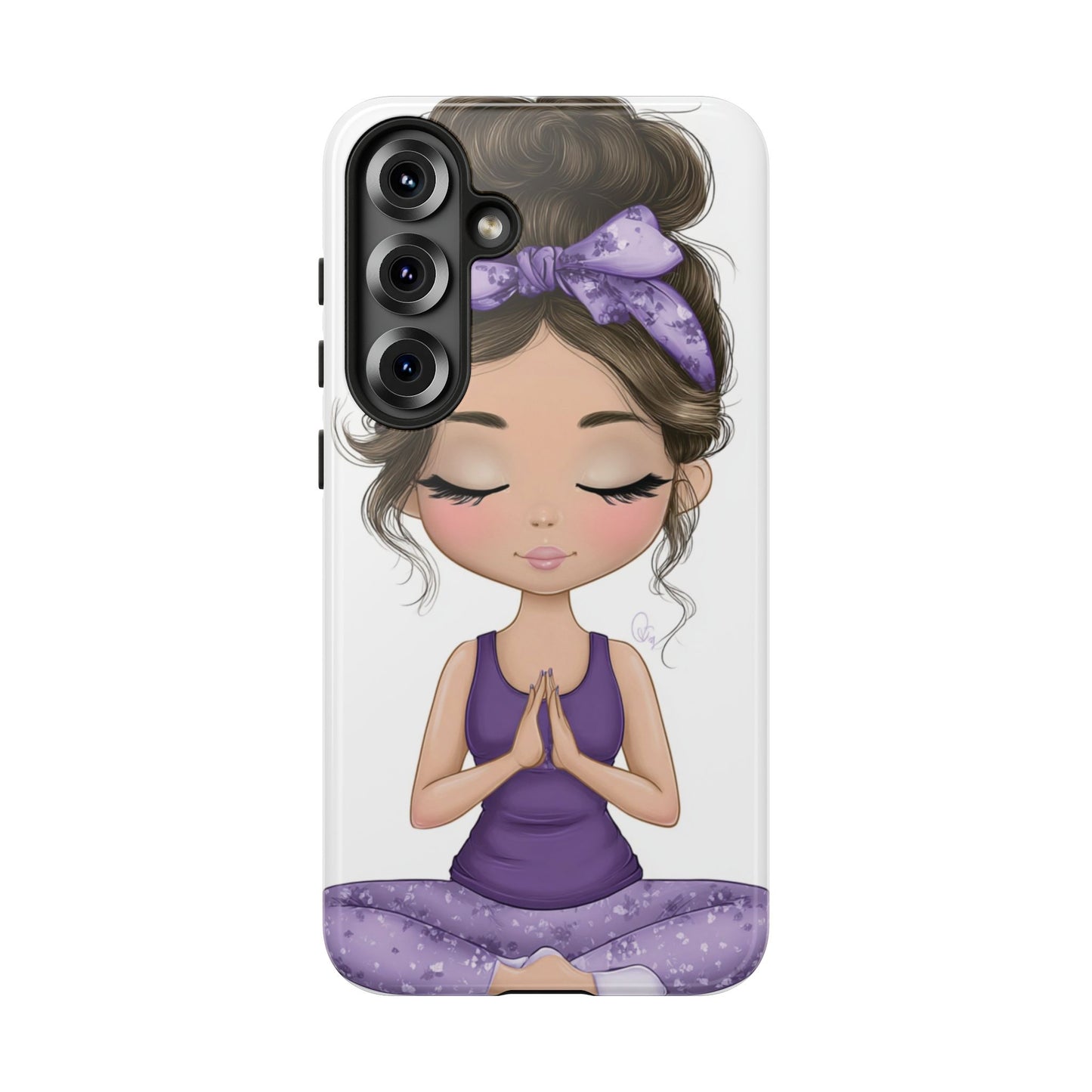 Yoga Phone Case for Mindfulness, Cute Girl Design, Gift for Yogis, Meditation Accessory, Stylish Phone Cover, Zen Vibe