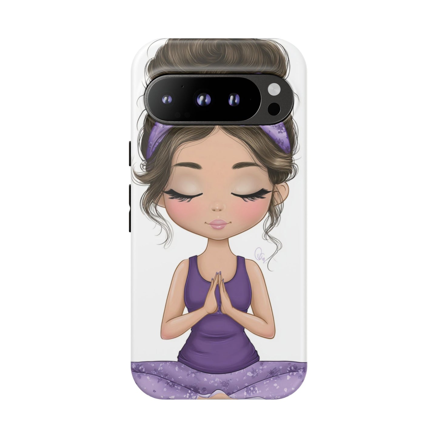 Yoga Phone Case for Mindfulness, Cute Girl Design, Gift for Yogis, Meditation Accessory, Stylish Phone Cover, Zen Vibe