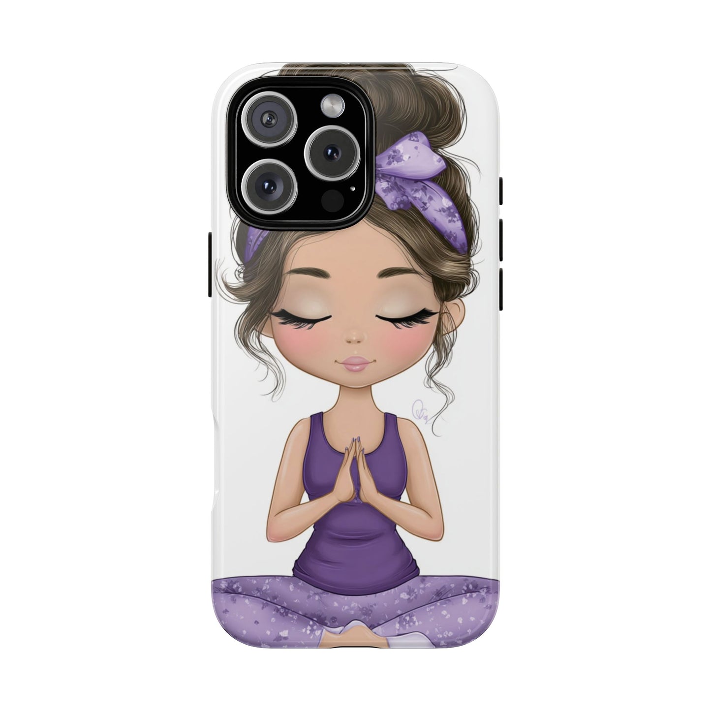 Yoga Phone Case for Mindfulness, Cute Girl Design, Gift for Yogis, Meditation Accessory, Stylish Phone Cover, Zen Vibe