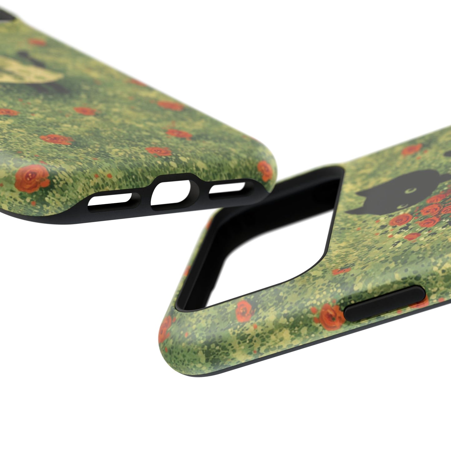 Cute Cat Floral Phone Case, Impact-Resistant Cases, Stylish Protection, Gift for Cat Lovers, Birthday Presents, Unique Accessories