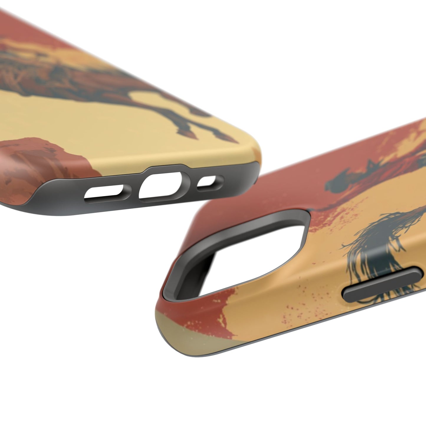 Magnetic Phone Case - Vintage Cowboy Design, Durable Cell Phone Cover, Western Style Accessory, Unique Gift for Rodeo Fans, Protective Case