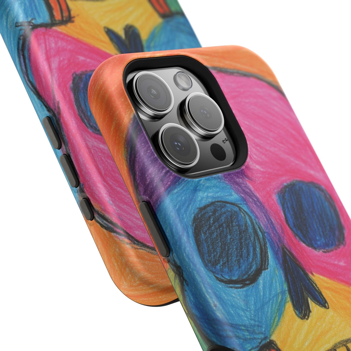 Colorful Skull Phone Case, Unique Art Case, Halloween Gift, Cute Skull Design, Impact-Resistant Cover