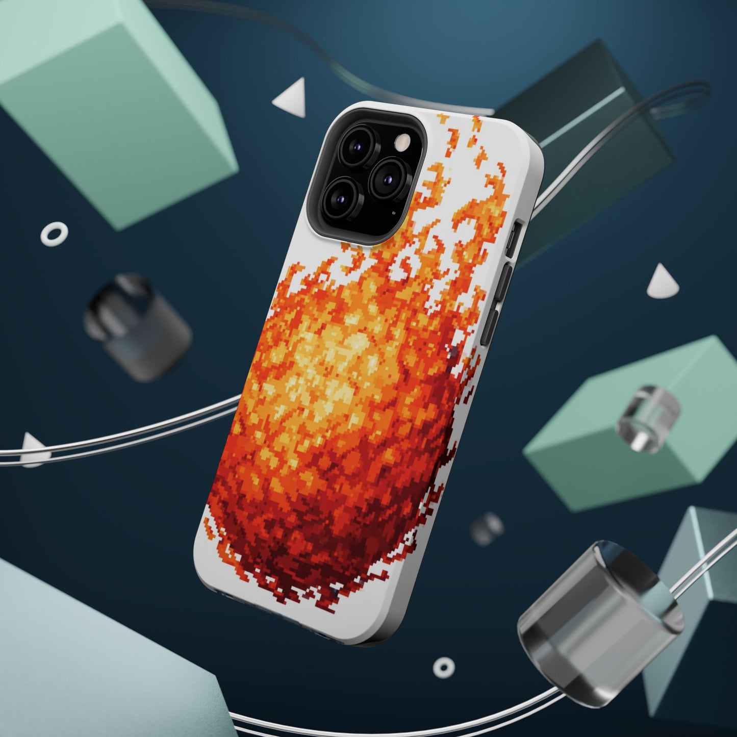Impact-Resistant Phone Cases with Fiery Design, Protective Case, Unique Phone Cover, Gamer Gift, Trendy Accessibility