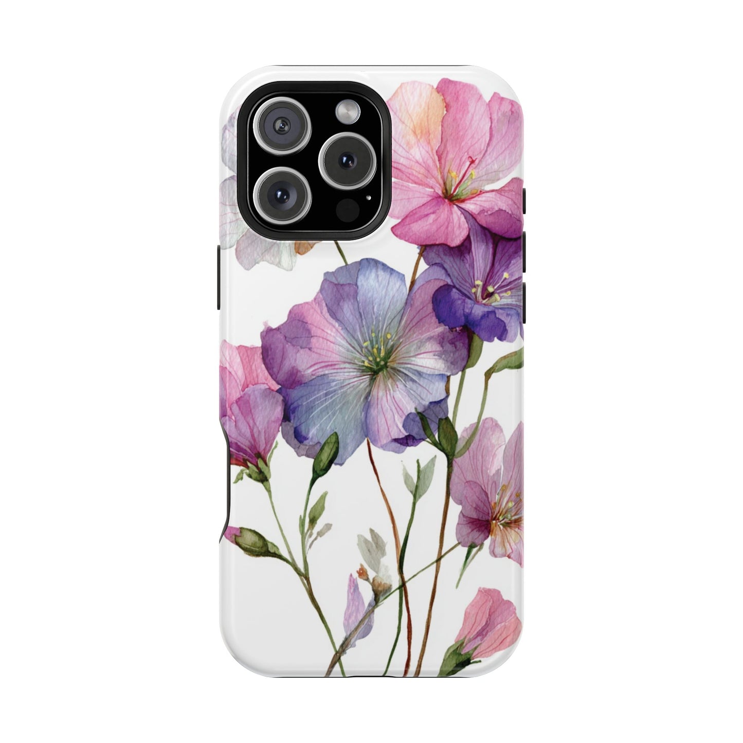 Floral Impact-Resistant Phone Case, Flower Phone Cover, Durable Floral Design Case, Gift for Her, Protective Phone Accessories