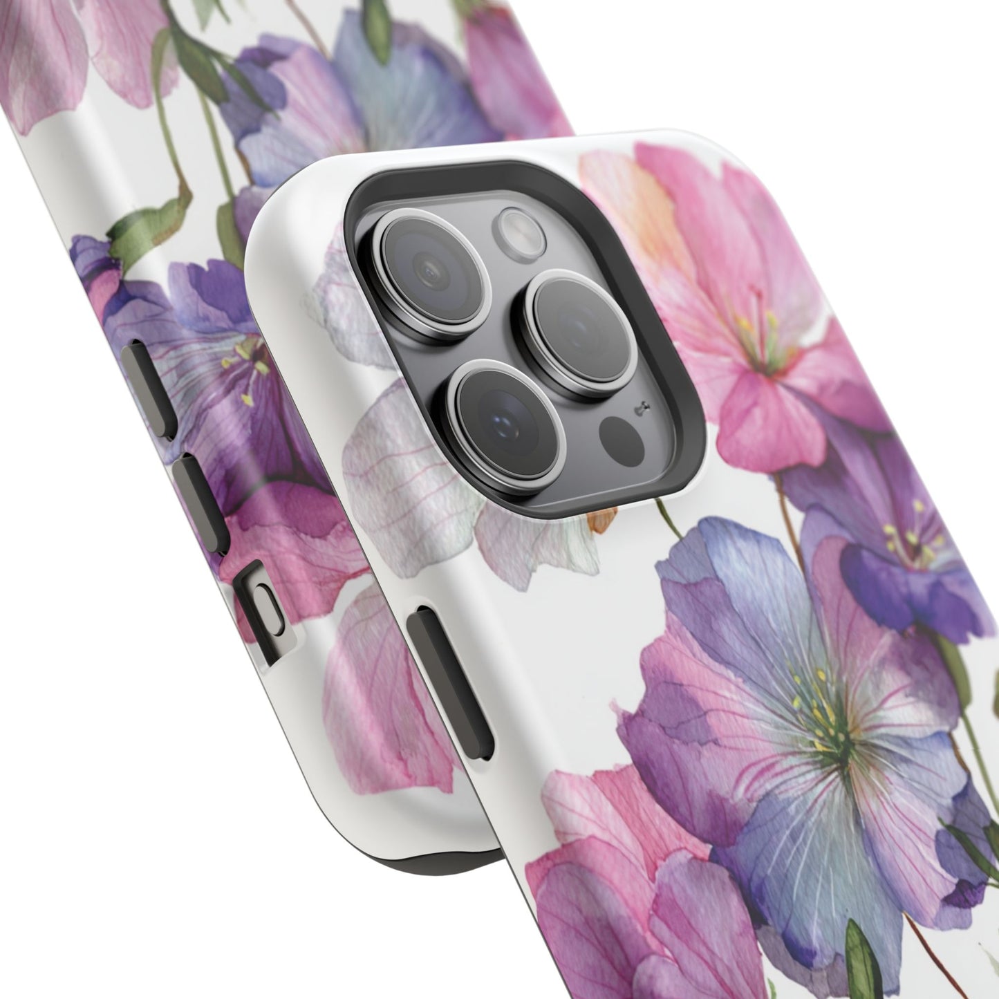 Floral Impact-Resistant Phone Case, Flower Phone Cover, Durable Floral Design Case, Gift for Her, Protective Phone Accessories