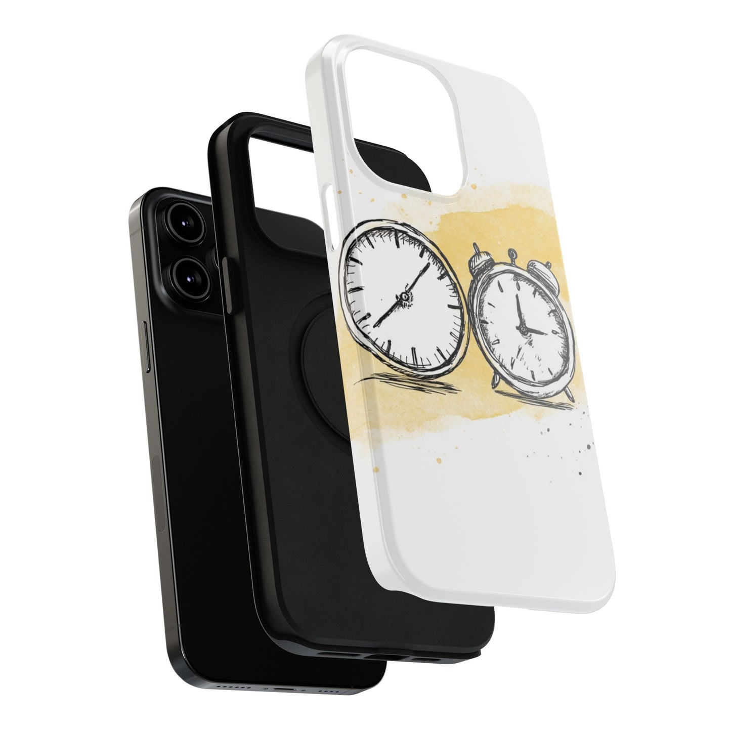 Vintage Clock Phone Case, Impact Resistant Cover for iPhone, Retro Style Gift, Timepiece Design, Unique Phone Accessory